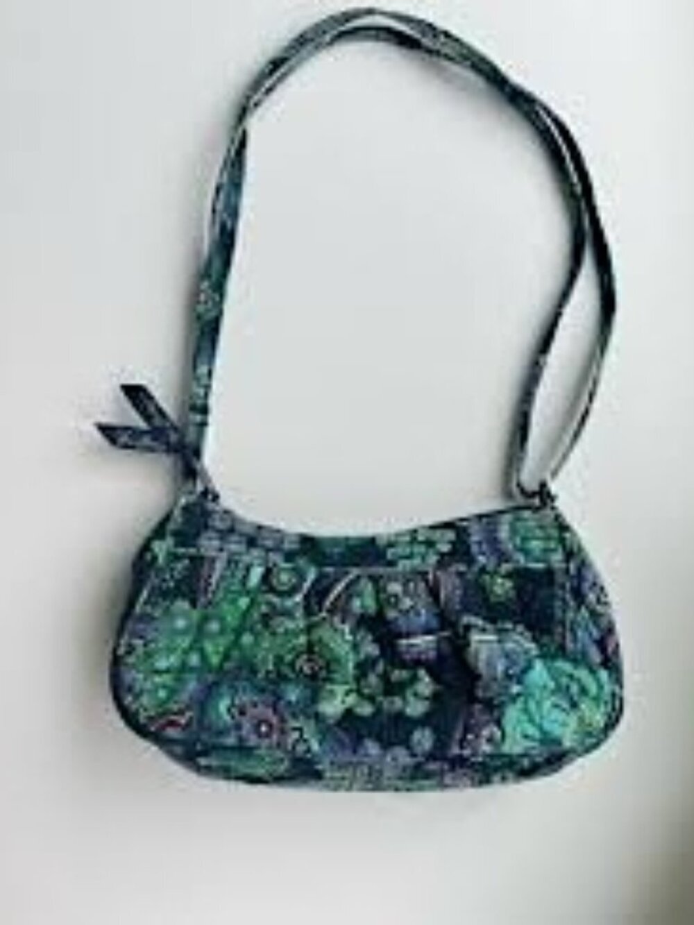 VERA BRADLEY Green Blue Rhapsody Paisley Quilted Bag Purse, EUC - Picture 2 of 10